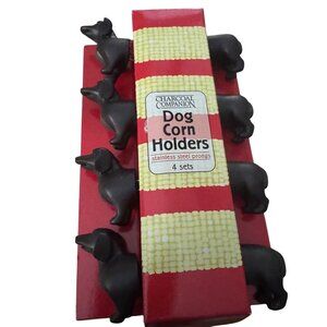 Dachshund Dog Corn On The Cob Holders 4 Pack Stainless Steel Prongs BBQ Summer‎